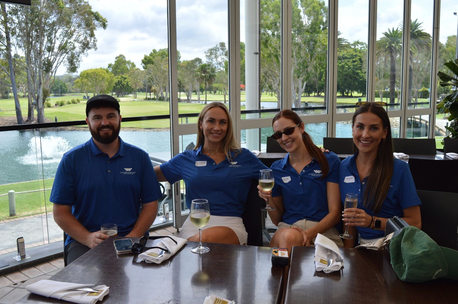 Friends and family gathered at the clubhouse overlooking the course