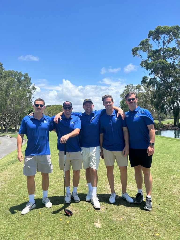 The Wakefield Pacific team on the green at Emerald Lakes Golf Club